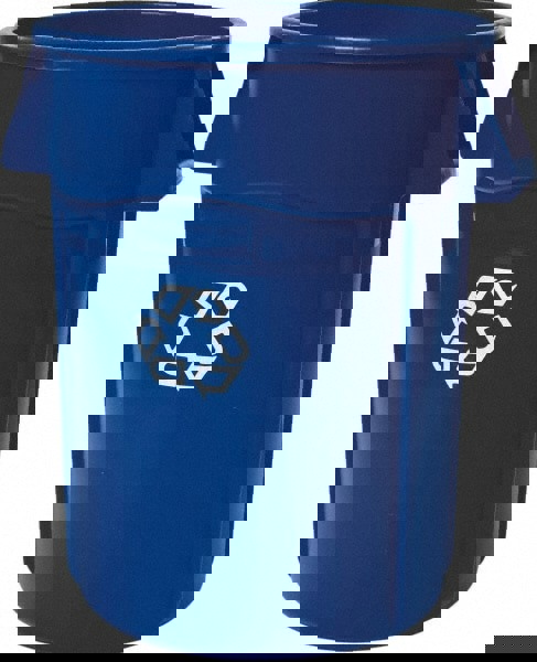 Brute Recycling Container, 44 gal, Polyethylene, Blue